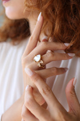 Pearl & Zircon Ring